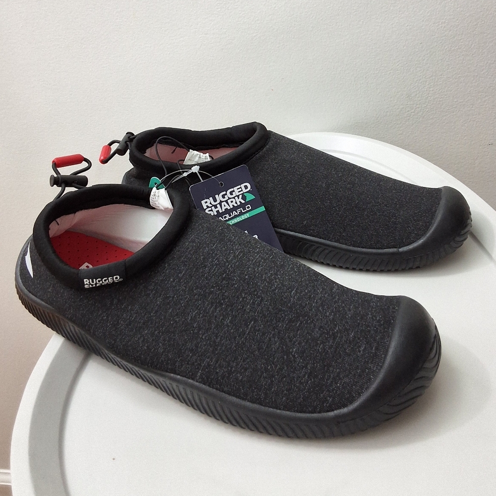 Rugged Shark Unisex Black Water Shoe W/AQUAFLOW Drainage Ports Men's 7 Women's 9